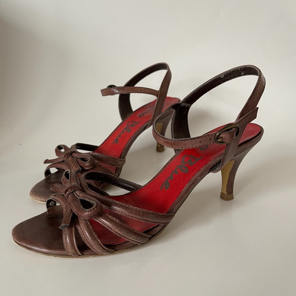 soho blue heeled sandals 6.5 US or 37 EU